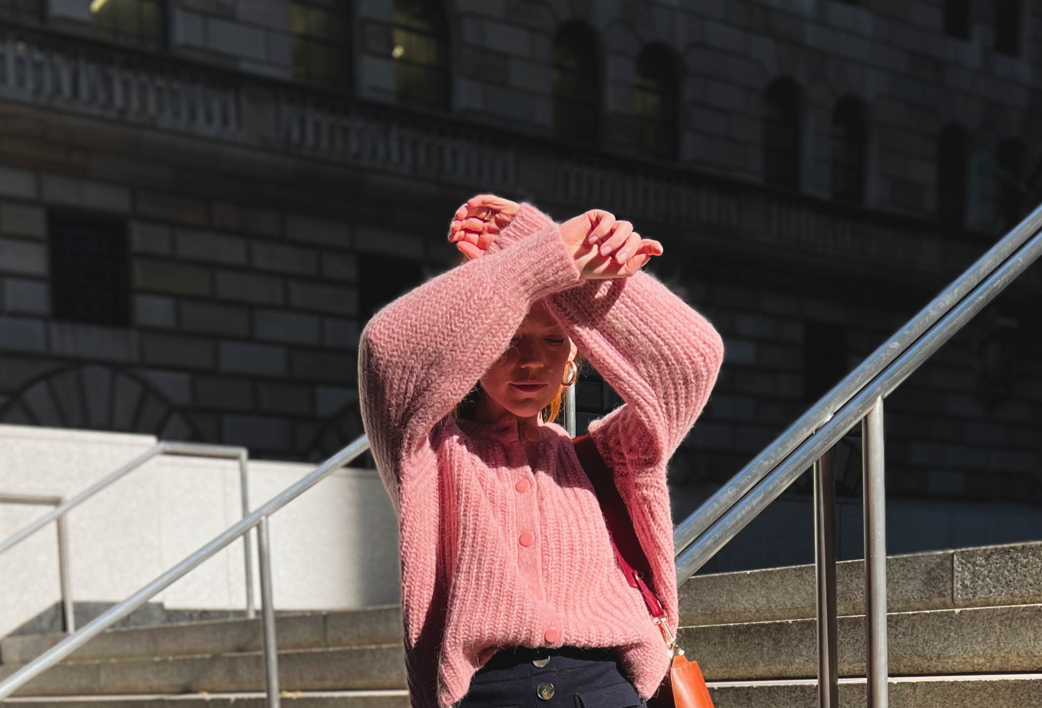 Sezane pink sweater new arrivals